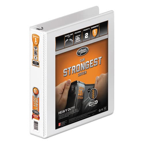 Heavy-Duty Round Ring View Binder w/Extra-Durable Hinge, 1 1/2" Cap, White