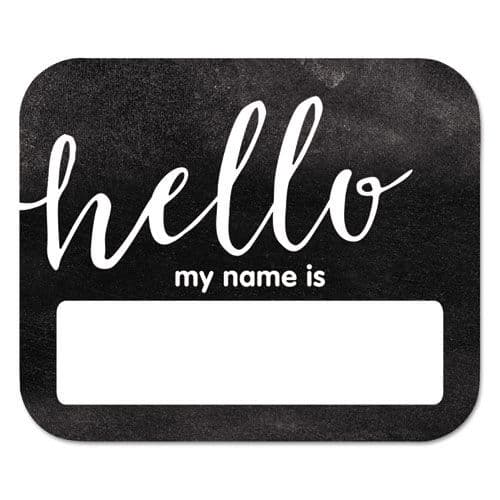 Name Badge Kits, Horizontal, 2.5" x 3", Black/White, 36/Pack