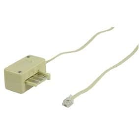 RJ11/6P4C - Cable with PTT Adapter Plug and Modular Connector Plug, 10 m, Ivory