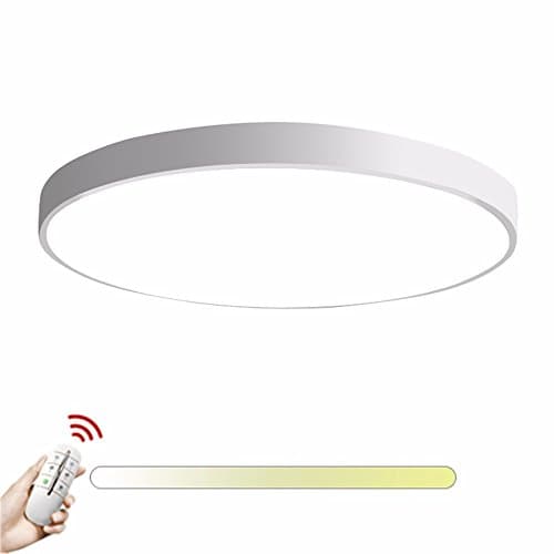 Ultra-thin ceiling lamp Modern simplicity round LED thickness 5cm ceiling lamp for living room bedroom restaurant study room aisle balcony lighting,White Stepless dimming,60cm