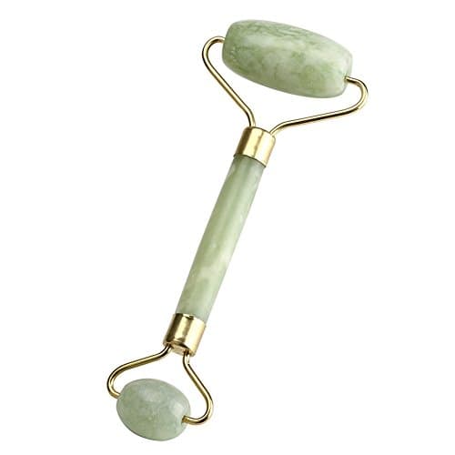 Yaphets Royal Jade Roller Massager,Newest High Quality Jade Roller for Facial Massage Therapy - 100% Natural Double Jade Roller for Face Slimming, Rejuvenation, Beauty (Jade Green)