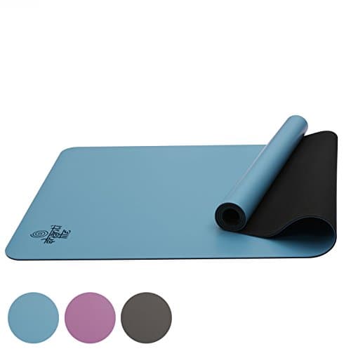 Non Slip Pilates &amp; Yoga Mat - Ultra Lightweight - Extra Long Exercise Mat – Natural Rubber Eco-Friendly Mats with Superior Grip – Ideal for Hot Yoga, Bikram, Gym, Home Exercise &amp; Sports