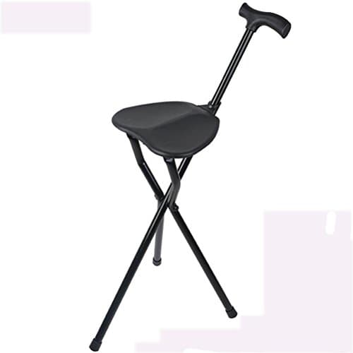 RUIRUI Walking Stick Stool Foldable Walking Stick for The Elderly Their Aluminum Canes, Adjustable Height Stool Cane