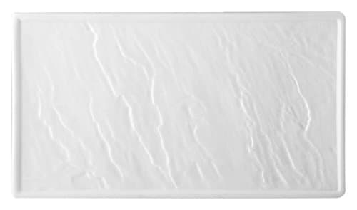 HOTELWARE Stone Rectangular Plate, 31 x 17 cm, Porcelain, White