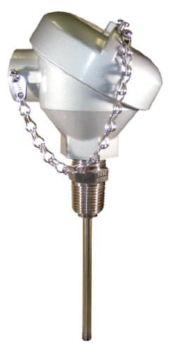 REOTEMP B1TM25K1SG6 Universal Cast Aluminum Standard Weatherproof Type K Thermocouple, 1/2" NPT Hex Fitting, 0.250" Sheath Diameter, 6" Stem