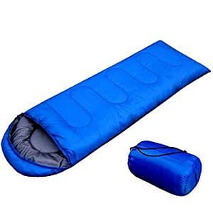 Mummy Sleeping Bag Sleeping Bag Envelope Shape with Hood for Camping Hiking Trekking (Blue)