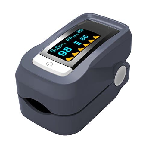 Spo2 Pulse Oximeter, Soriace® OLED Fingertip Pulse Oximeter Accurate Blood Oxygen Finger Meter with Protective Cotton Bag - For Home/Professional Use - For Adults/Children - CE, FDA Approved (Gray)