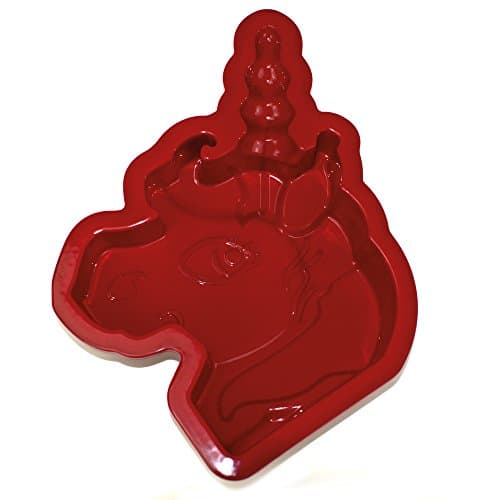 Siliwelt Moule en silicone anti-adh&eacute;sif et sans odeur, motif licorne, bordeaux, 25,4&nbsp;x 19,4&nbsp;x 4,4&nbsp;cm
