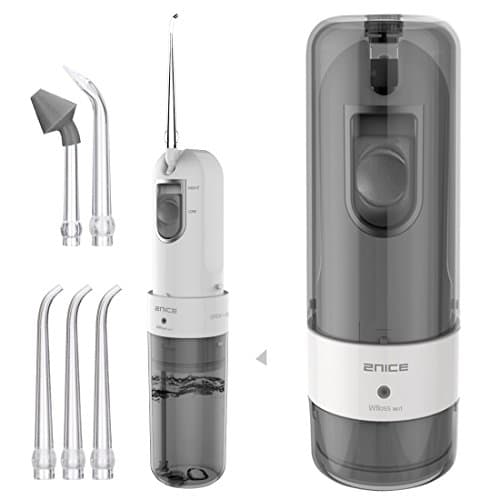 Water Flosser, 2NICE Dental Care Collapsible Oral Irrigator for Nasal Wash of 2 Modes Cordless Portable IPX6 Waterproof Rechargeable USB Charger (Gray)