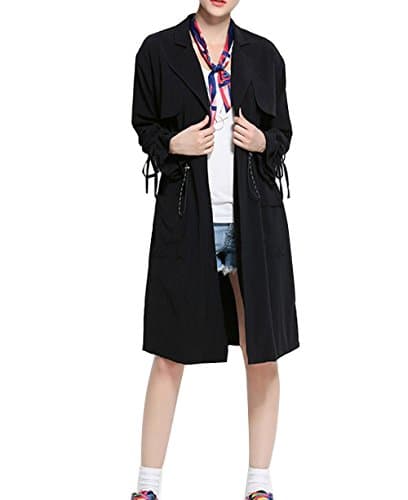 ZFANG Coat Zipper Casual Cardigan Jacket Warm Winter Long Coat , black , 5xl