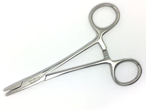 Sandbros New Bargain Quality UK Stock Body Piercing Tools Forceps Clamps Tongue Belly Nose Lip Ear (3mm Micro Dermal Anchor Holding Forceps Aprox 5")