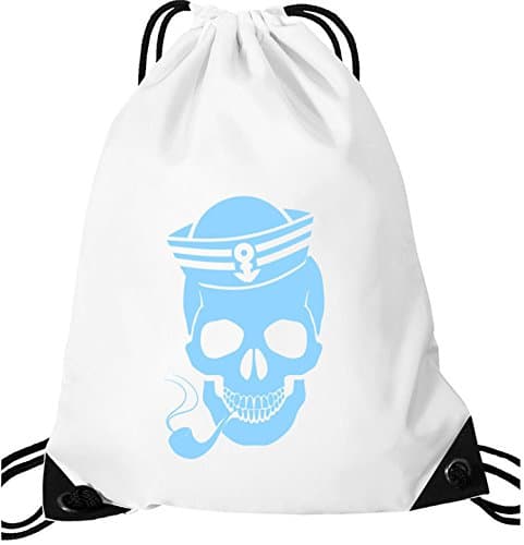 Ezyshirt® Skipper Skull) Gym/PE/Swimming Bag -  White - One Size