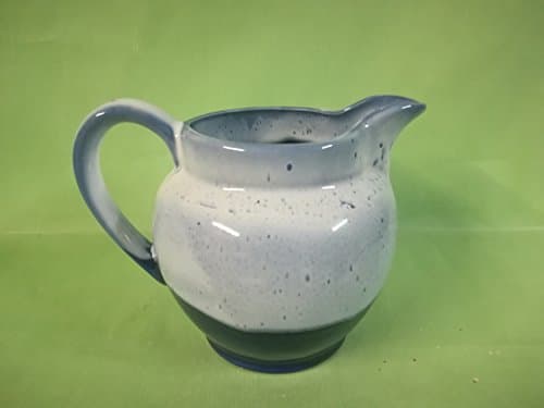 Pottery JUG decorated in cobalt blue with white rim craftsman made in our workshop dishwasher safe 3/4 pint jug