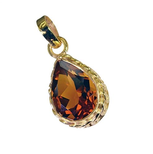 Riyo Gems Women's Citrine Cz 18C Ygold Plating Stud Pendant Yellow N½