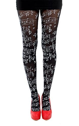 Pamela MannMusical Notes Novelty Tights - Black