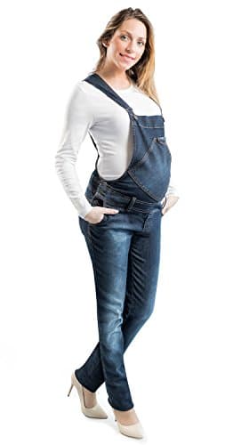 Mamajeans - Women Maternity Overall - Perfect Pragnancy wearability - Elastic Fabric - Made in Italy (Denim M UK)