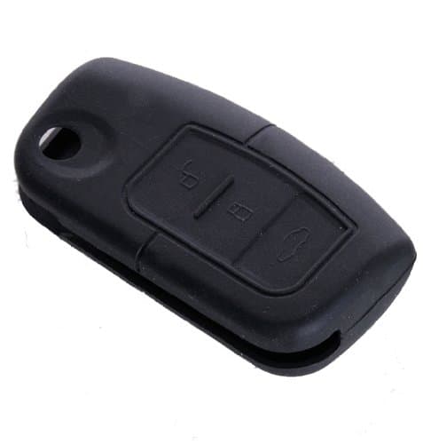 Black Ford Fiesta Focus Mondeo S-Max C-Max Key Case Cover, Key Fob Keyring