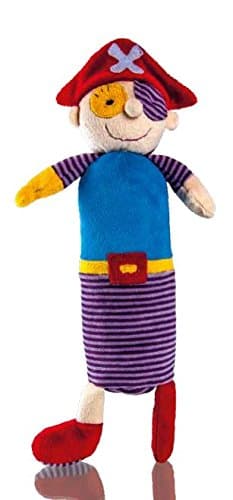 Cherry Stone Pirate Hot Water Bottle Soft Toy with Hat, Size: 36 x 7 cm