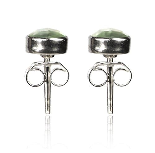 Birthstone Stud Earrings in Nickel-Free Sterling Silver with Genuine Gemstones (March - Aquamarine)