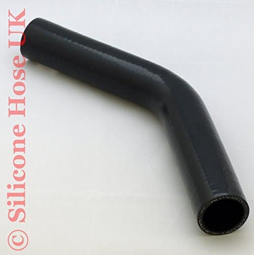 45 degree Silicone Turbo and Coolant Reinforced Hose Elbow ID: 25mm - Black