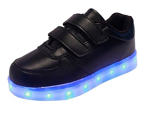 Myroads Unisex Children Boys Girls LED Light Sneaker Blink 7 Colors Changing USB Charging Fluorescence Sports Shoes