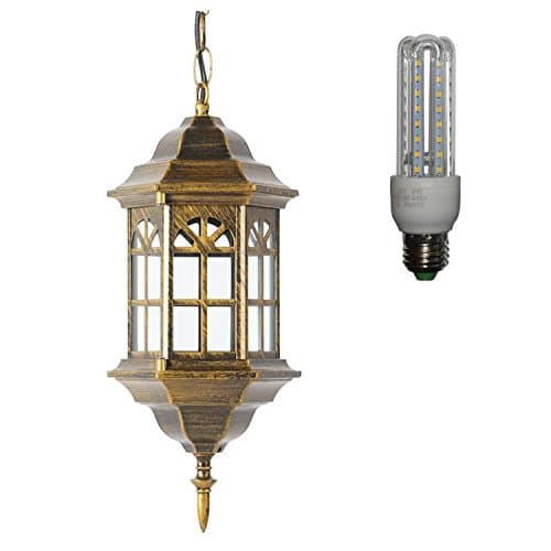 SHIHUA LED with House Lampshade Chandelier Dining Room Ceiling Pendant Light Creative Aisle outdoor waterproof garden (Copper)