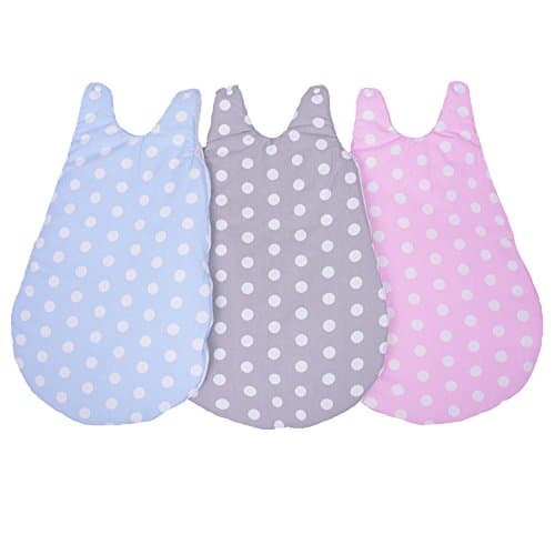 Sevira Kids - Gigoteuse pour toute l'année 74 cm 0-12 mois en coton certifié - Pois Chic Bleu