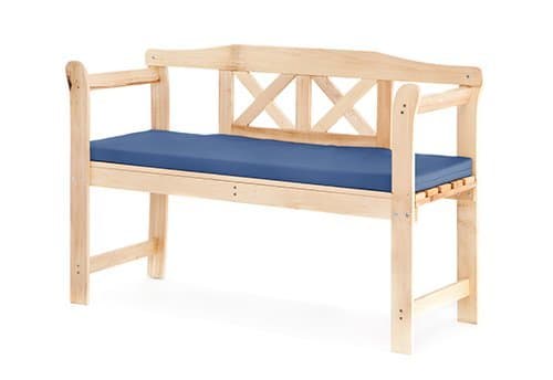 Outdoor Water Resistant Cushion Pad for Small 2 Seater Garden Bench - Blue