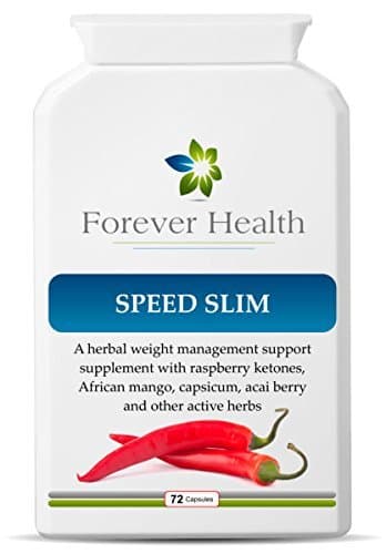 Forever Health Speed Slim * NEW FORMULA * Thermogenic Metaboliser Pills and Weight Management Supplement ! SPEED SLIM Tablets Have Been Specially Formulated With GLUCOMANNAN Which is EU HEALTH CLAIM Approved to Contribute to Weight Loss in the context of an Energy Restricted Diet - Also Contains Raspberry Ketones African Mango Acai Berry Capsicum Guarana Extract and Green Tea + More ! FREE FIRST CLASS UK Delivery and FREE DIET PLAN With Every Order ! NOW 90 x CAPSULES