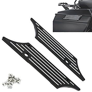 Motofans Black Edge Contrast Cut Billet Saddlebag Latch Covers For All Harley Davidson Touring Models Hard Bags 1993-2013