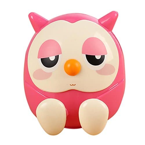 Diadia Owl Multi-function Piggy Bank Saving Coin Box Phone Stand Holder for Phones - a Owl Phone Holder on the Desk,Home Desktop Decoration (Red)
