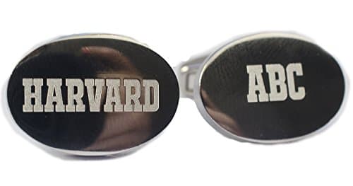 Premium Oval Cufflinks to Engrave with a Choice of Ten Classic and Novel Fonts with Gift Tin