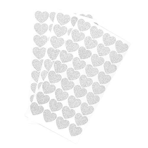 99 Sparkle Silver Heart Stickers – 2.5cm wide – 99 Sparkle Valentines Hearts Glitter Sticker Pack