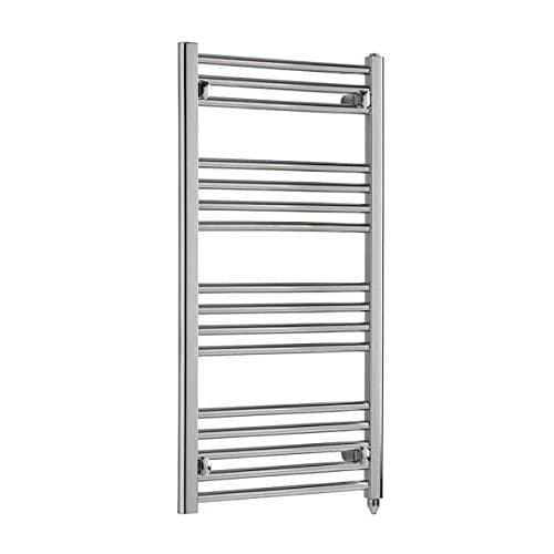 Prefilled Electric "Polaris" Straight Chrome Heated Ladder Towel Rail, High Output Round Bars, 10 year Guarantee, 1000 x 600