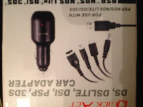 Quick Act Universal 12v In Car Charger Adapter For PSP DSi DSLite 3DS DS SP