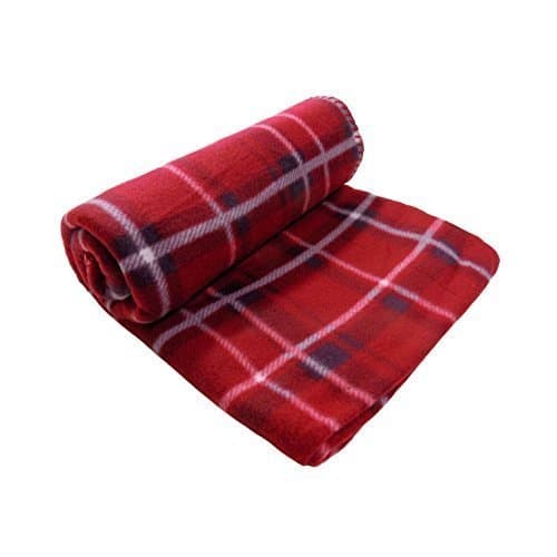 WINTER RED TARTAN HIGHLAND PLAID CHECK TRADITIONAL SOFT FLEECE THROW BLANKET 120 X 150CM