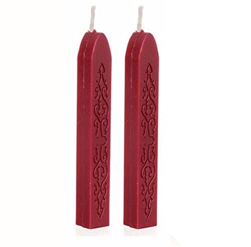 Covermaosn 2Pcs/ 5Pcs Retro Sealing Wax, Manuscript Seal Sticks For File Parcels Postage Letter (2Pcs, Red)