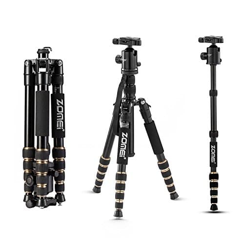 ZM Travel Tripod Magnesium Aluminum Alloy Lightweight Portable Tripod Monopod with 360 Degree Ball Head for Nikon Sony Canon Olympus All Digital Camera …