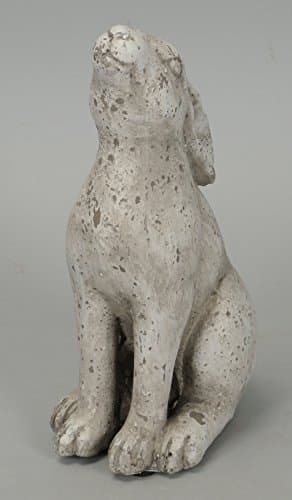 Madabout Pottery Stone Effect Moongazing Hare Grey Resin With Limewash Finish Garden Ornament