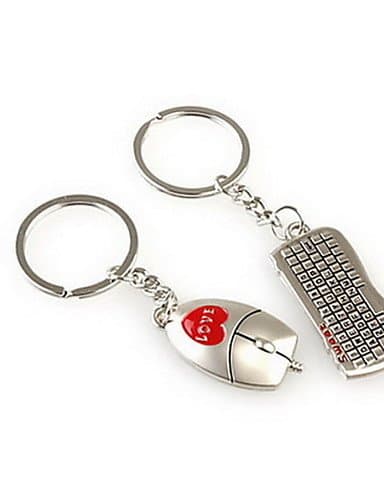 Ca&amp; Keybord Mouse Romantic Wedding Key Ring Keychain for Lover Valentine's Day(One Pair)