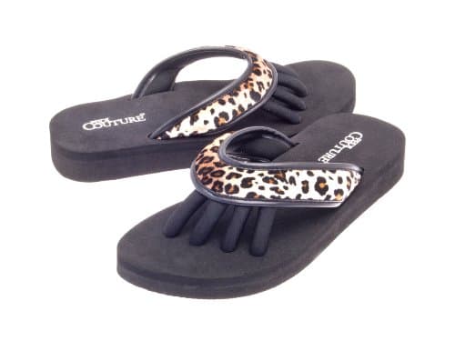 Pedi CoutureSPA, pedicure, sandal, black with leopard look