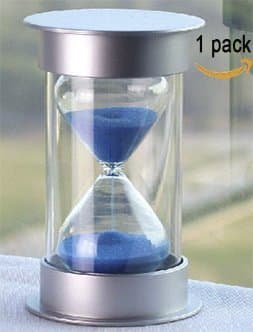 SZAT 15 Minutes Hourglass Sand Timer Modern Mental Cap Sandy Clock with Blue Sands for Mantel Office Desk Coffee Table Book Shelf Curio Cabinet or End Table Christmas Birthday Valentine's Present by SZAT
