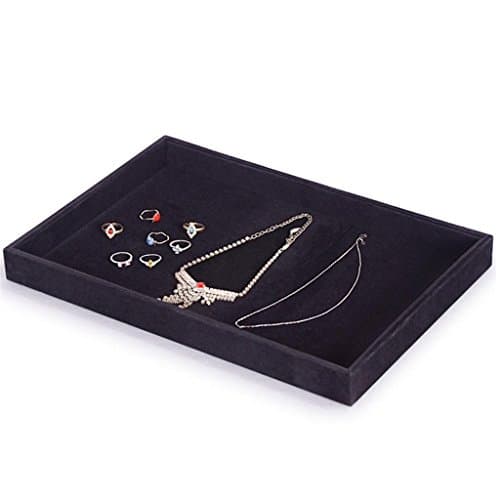 WEIQI BOX Jewelry display plate/flannel empty disk jewelry/counter see pallets/necklaces, ring jewelry display plate, no lid, not including jewelry, 35*24cm, 1
