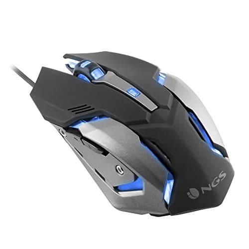 NGS GMX-100 Gaming USB Wired Mouse, 800/1200/1600/2400dpi Optical Mouse with 7 Color LED Lights