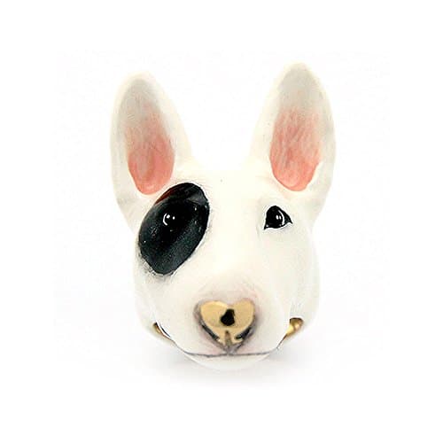 Ring bull terrier ring golden Handmade adjustable size animal 18K gold painting Animal ring