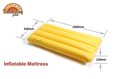 BeachBag Plus Beachbag Plus inflatable mattress pillow ideal for poolside, garden, sleep on sunlounger with towel on sand beachside or picnic