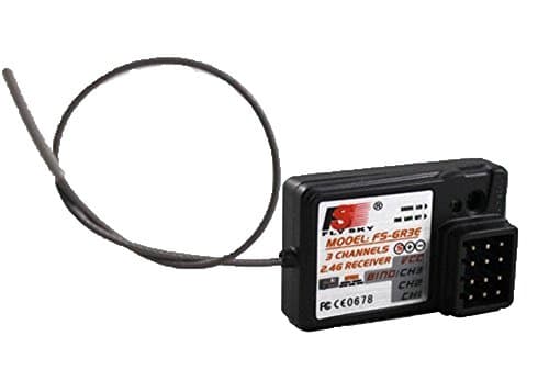 Genonaute Flysky 3 Channel 2.4g Gr3e Fs-gr3c Gt3b Gt2 Receiver for Rc Car（Black）