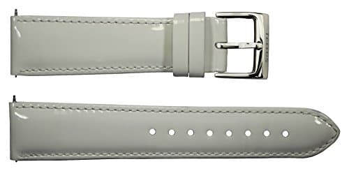 Watch Strap in White Varnish calf - 20 - - buckle in stainless steel - B20058
