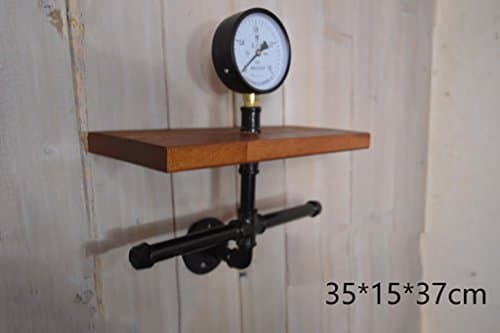 Floating Shelves Retro Shelf Plumbing Rack Kitchen Bracket Iron Pipe Plank LOFT Wall Decoration Industrial wall frame ( Size : 35*15*37cm )