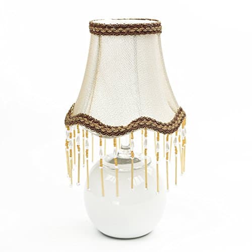 Modern Lace Lampshade Cotton Textured Fabric Drum Shade Home Ceiling Light Cover (Tassel)